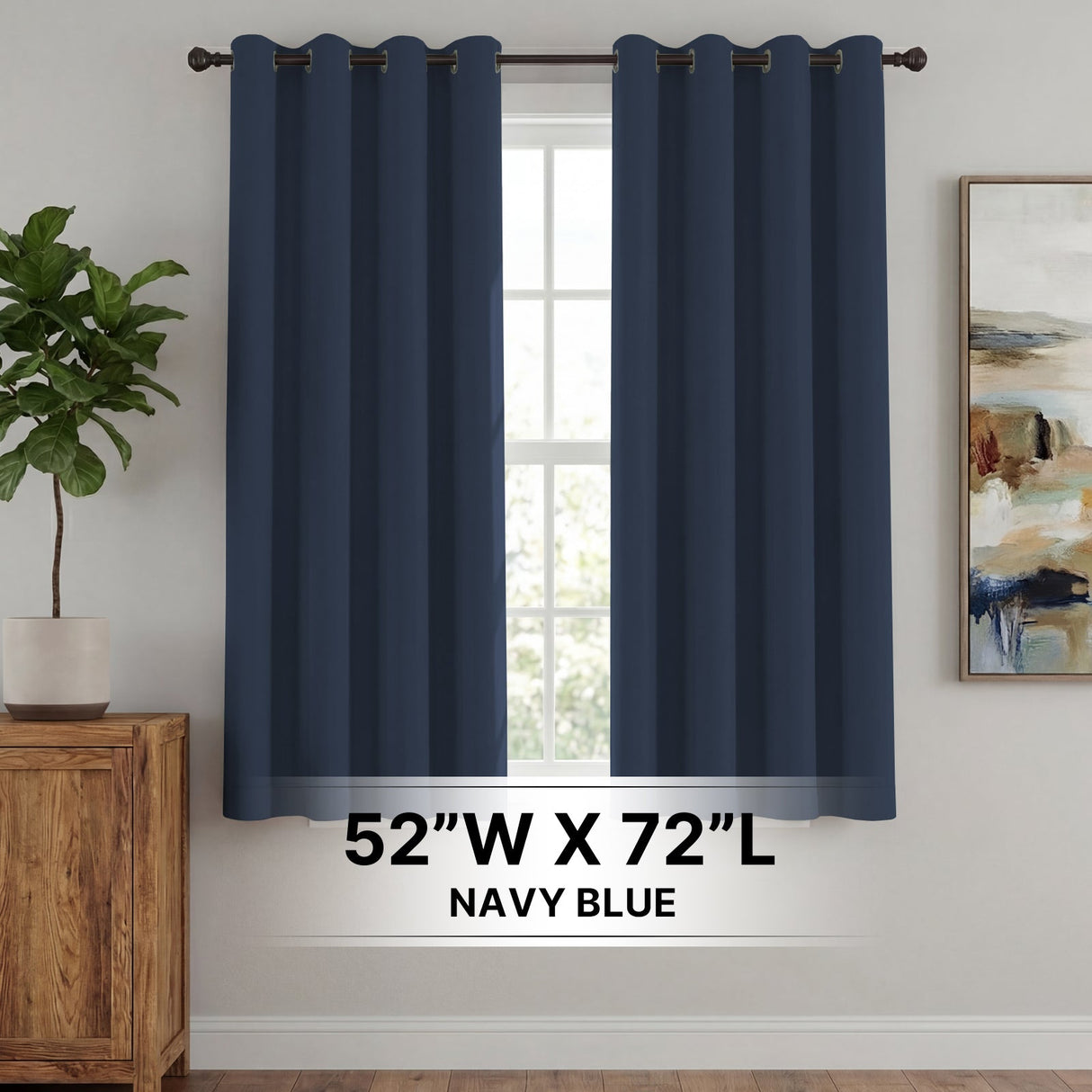H.Versailtex 2 Panels Blackout Curtains Thermal Insulated Grommet Top Solid Color Curtains
