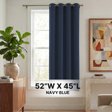 H.Versailtex 1 Panel Blackout Thermal Insulated Grommet Top Short Solid Color Curtain