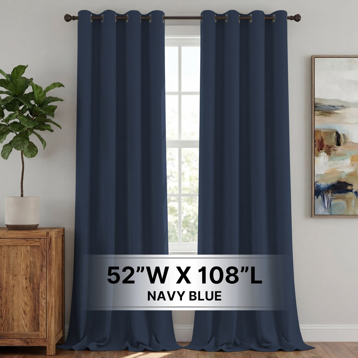 H.Versailtex 2 Panels Blackout Curtains Thermal Insulated Grommet Top Solid Color Curtains