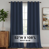 H.Versailtex 2 Panels Blackout Curtains Thermal Insulated Grommet Top Solid Color Curtains
