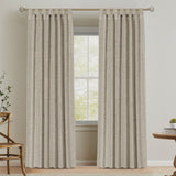 Natural Linen Tab Top Curtains Semi Sheer Curtains