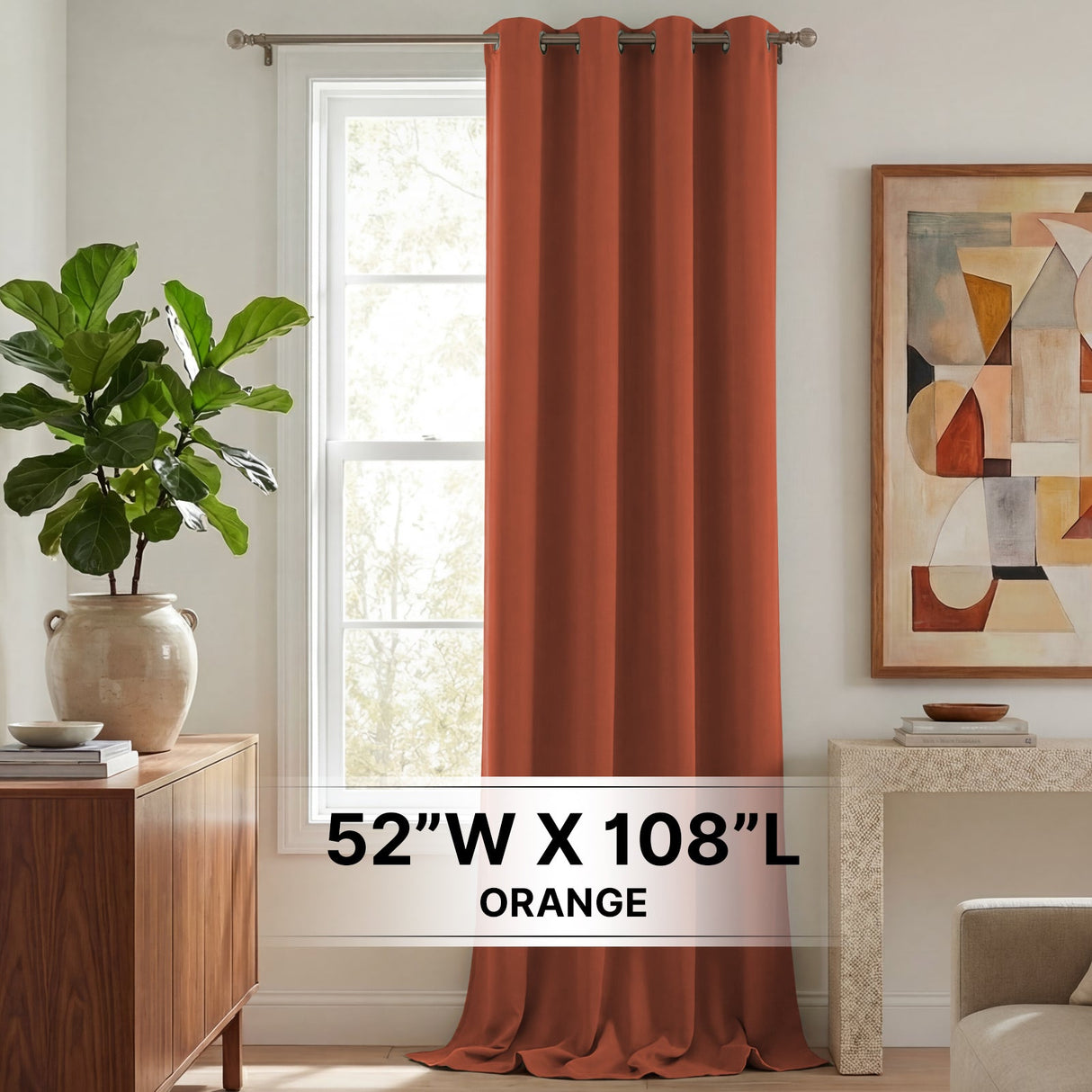H.Versailtex 1 Panel Blackout Thermal Insulated Grommet Top Short Solid Color Curtain