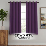 H.Versailtex 2 Panels Blackout Curtains Thermal Insulated Grommet Top Solid Color Curtains