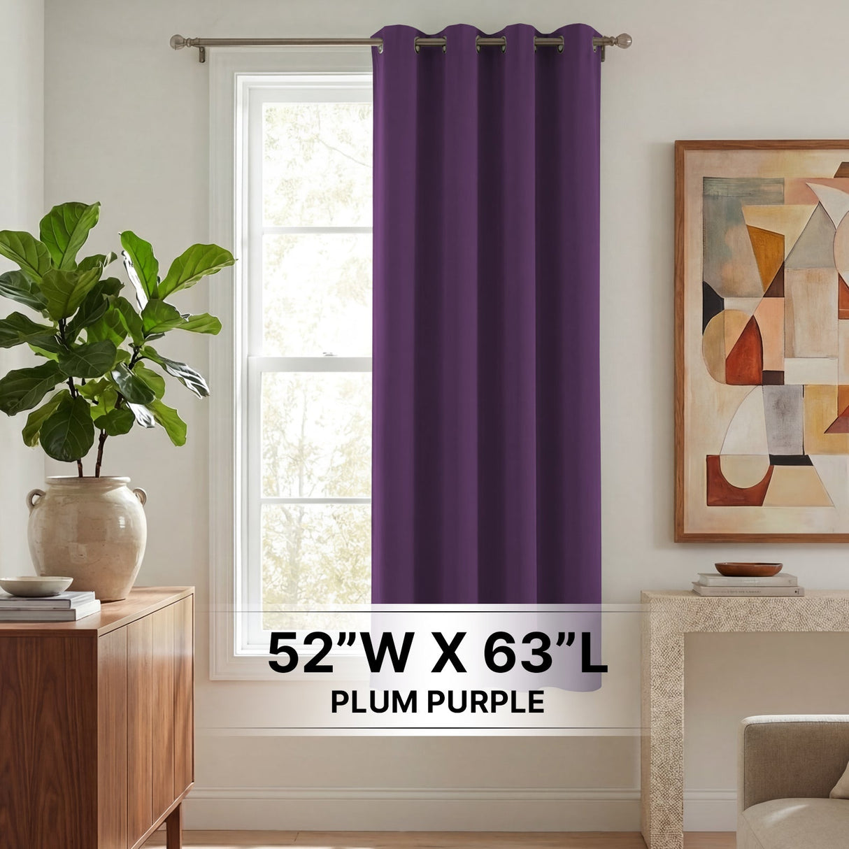 H.Versailtex 1 Panel Blackout Thermal Insulated Grommet Top Short Solid Color Curtain