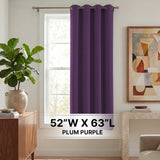 H.Versailtex 1 Panel Blackout Thermal Insulated Grommet Top Short Solid Color Curtain