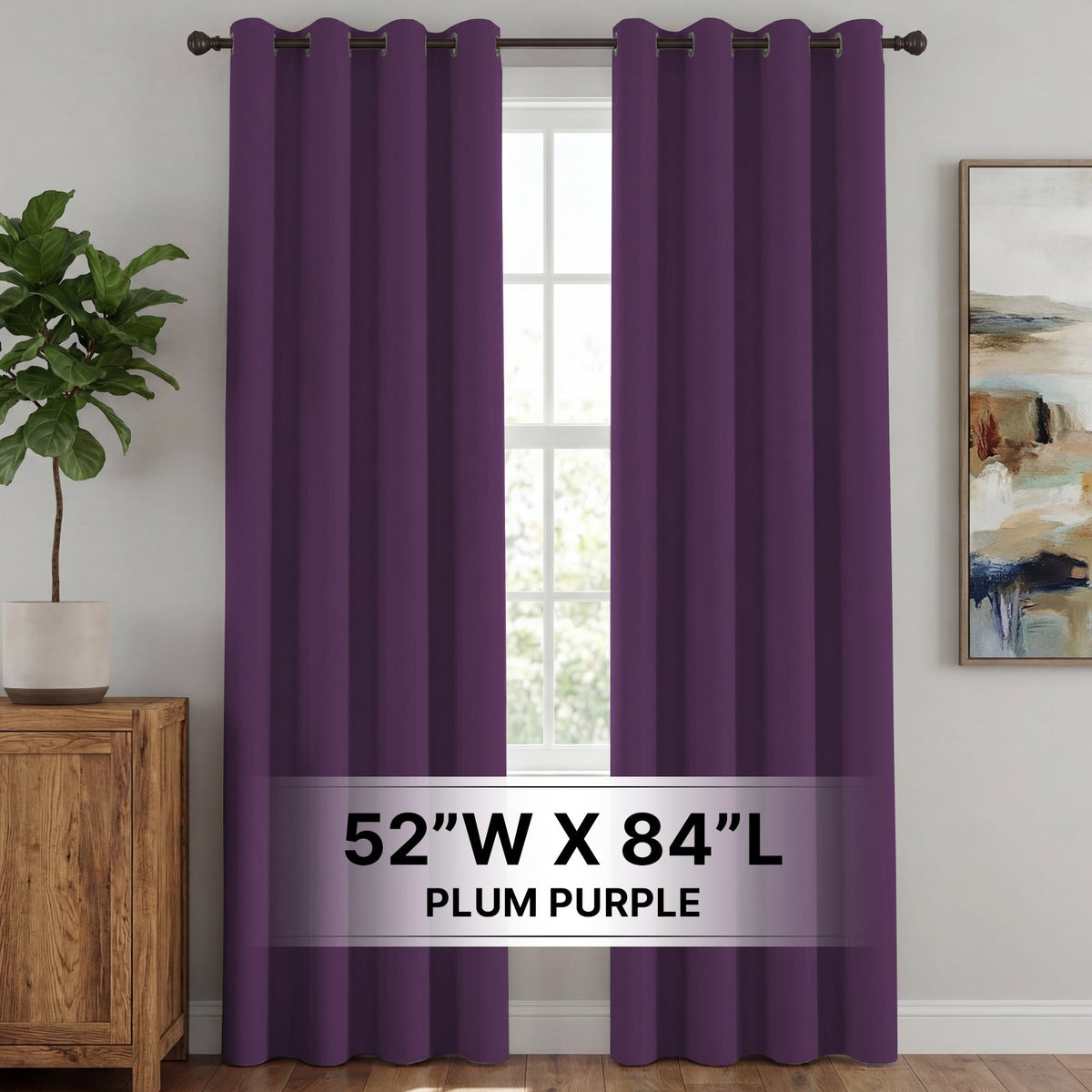 H.Versailtex 2 Panels Blackout Curtains Thermal Insulated Grommet Top Solid Color Curtains