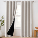 H.Versailtex 100% Blackout Curtains with Black Liner 2 Panels Set