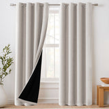H.Versailtex 100% Blackout Curtains with Black Liner 2 Panels Set