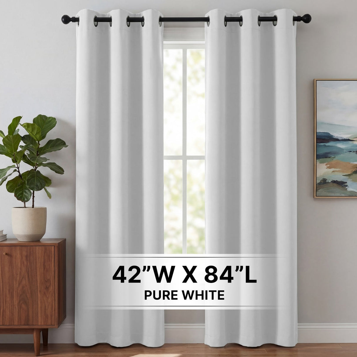 H.Versailtex 2 Panels Blackout Curtains Thermal Insulated Grommet Top Solid Color Curtains