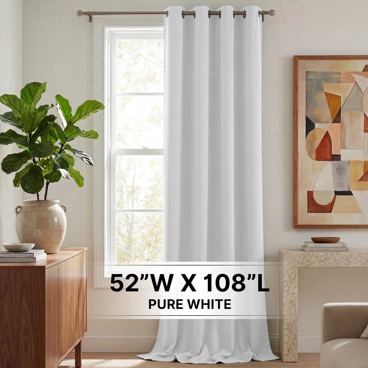 H.Versailtex 1 Panel Blackout Thermal Insulated Grommet Top Short Solid Color Curtain