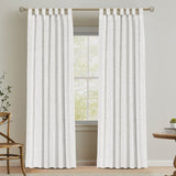 Natural Linen Tab Top Curtains Semi Sheer Curtains