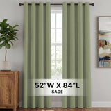 H.Versailtex 2 Panels Blackout Curtains Thermal Insulated Grommet Top Solid Color Curtains