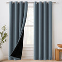 H.Versailtex 100% Blackout Curtains with Black Liner 2 Panels Set