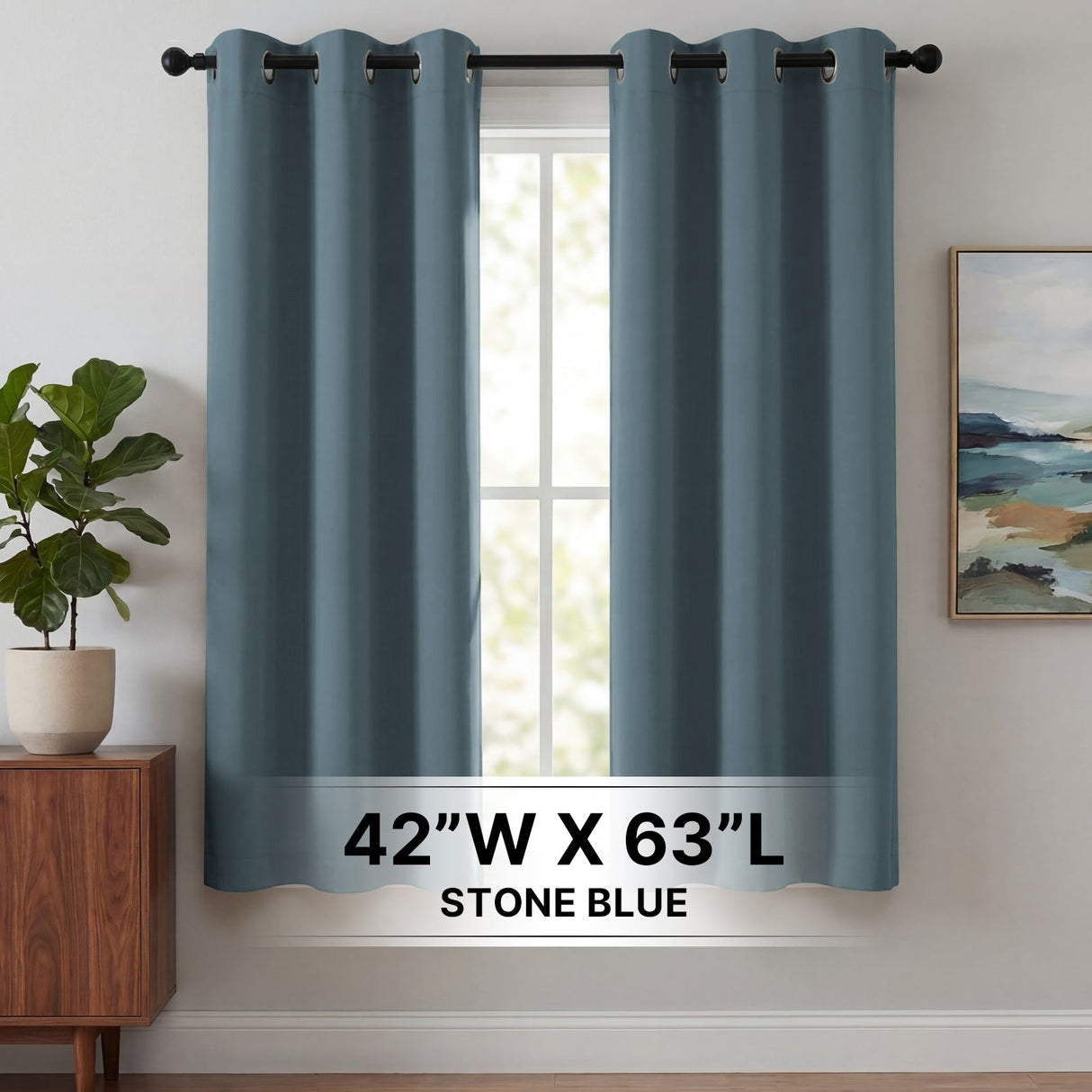 H.Versailtex 2 Panels Blackout Curtains Thermal Insulated Grommet Top Solid Color Curtains