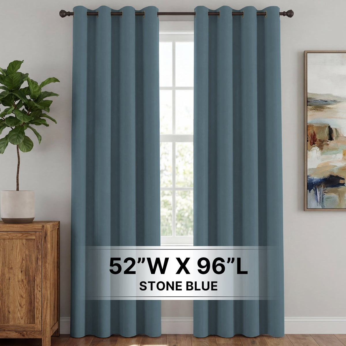 H.Versailtex 2 Panels Blackout Curtains Thermal Insulated Grommet Top Solid Color Curtains