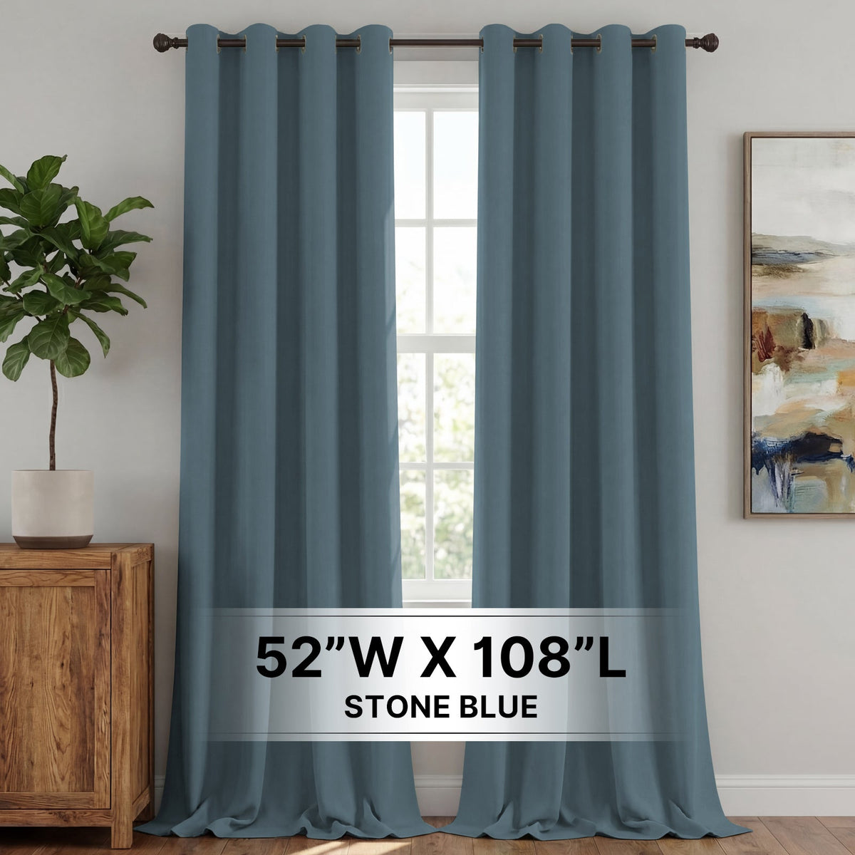 H.Versailtex 2 Panels Blackout Curtains Thermal Insulated Grommet Top Solid Color Curtains