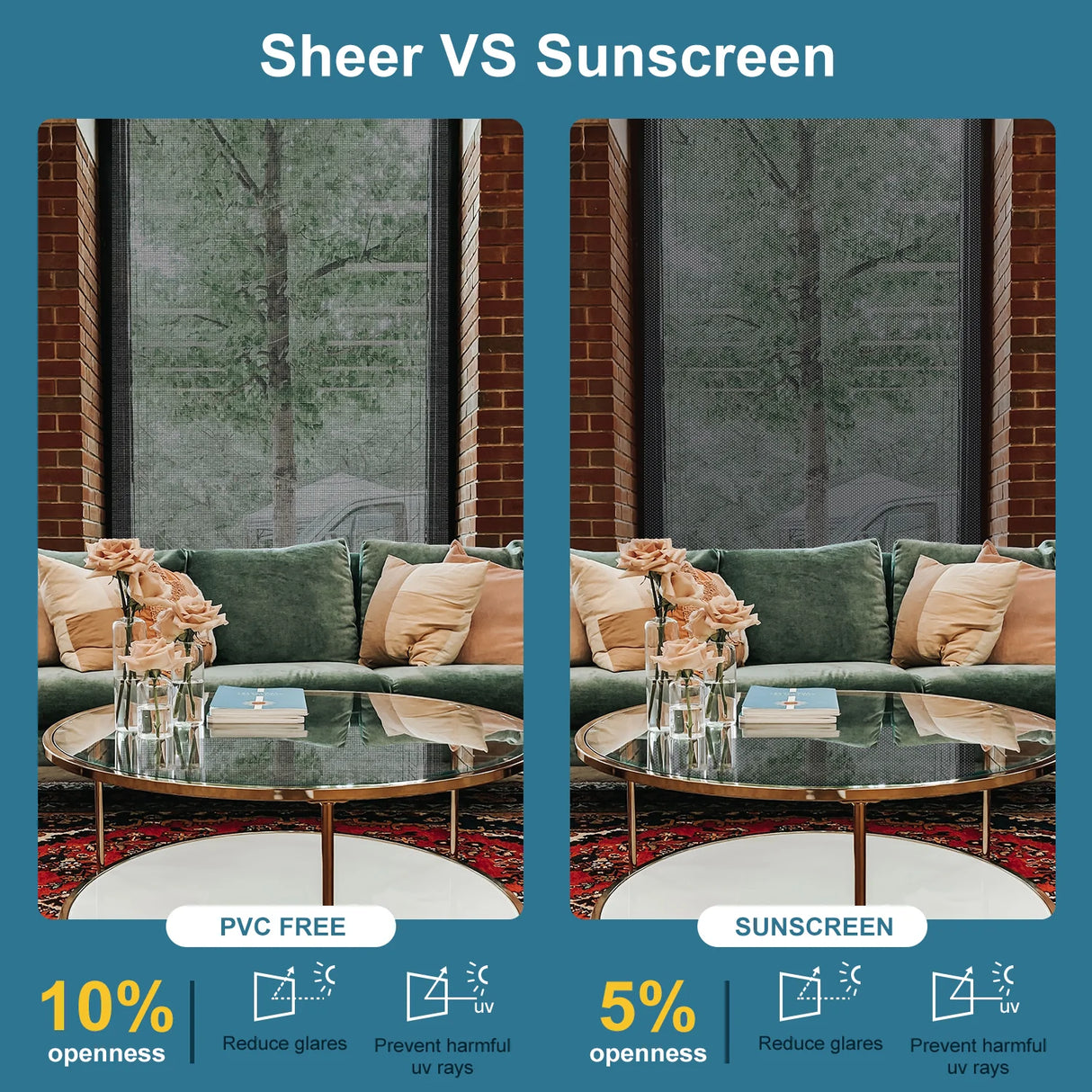 50% Flight Filter Motorized Roller Shades PVC Sun-Screen