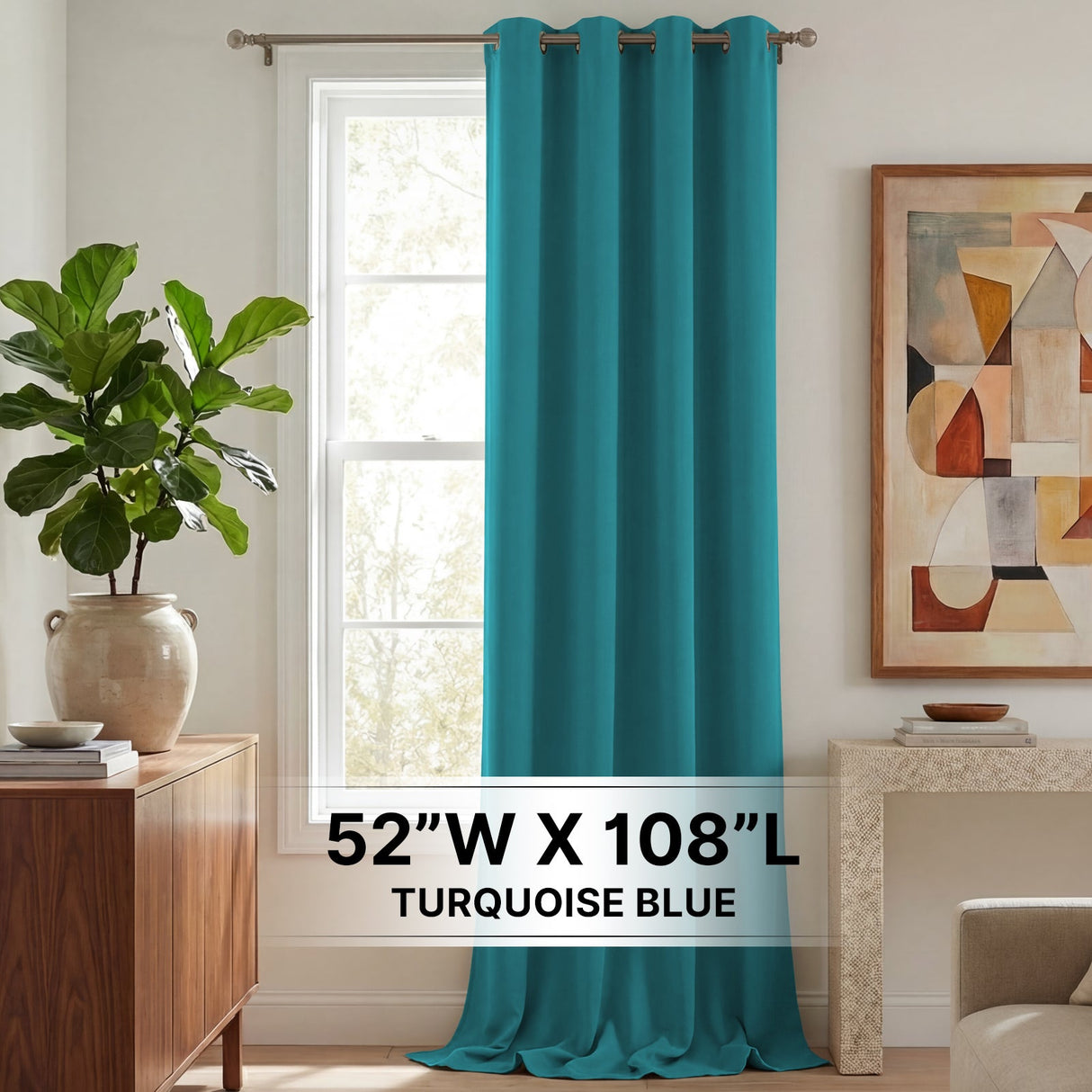 H.Versailtex 1 Panel Blackout Thermal Insulated Grommet Top Short Solid Color Curtain