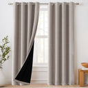 H.Versailtex 100% Blackout Curtains with Black Liner 2 Panels Set
