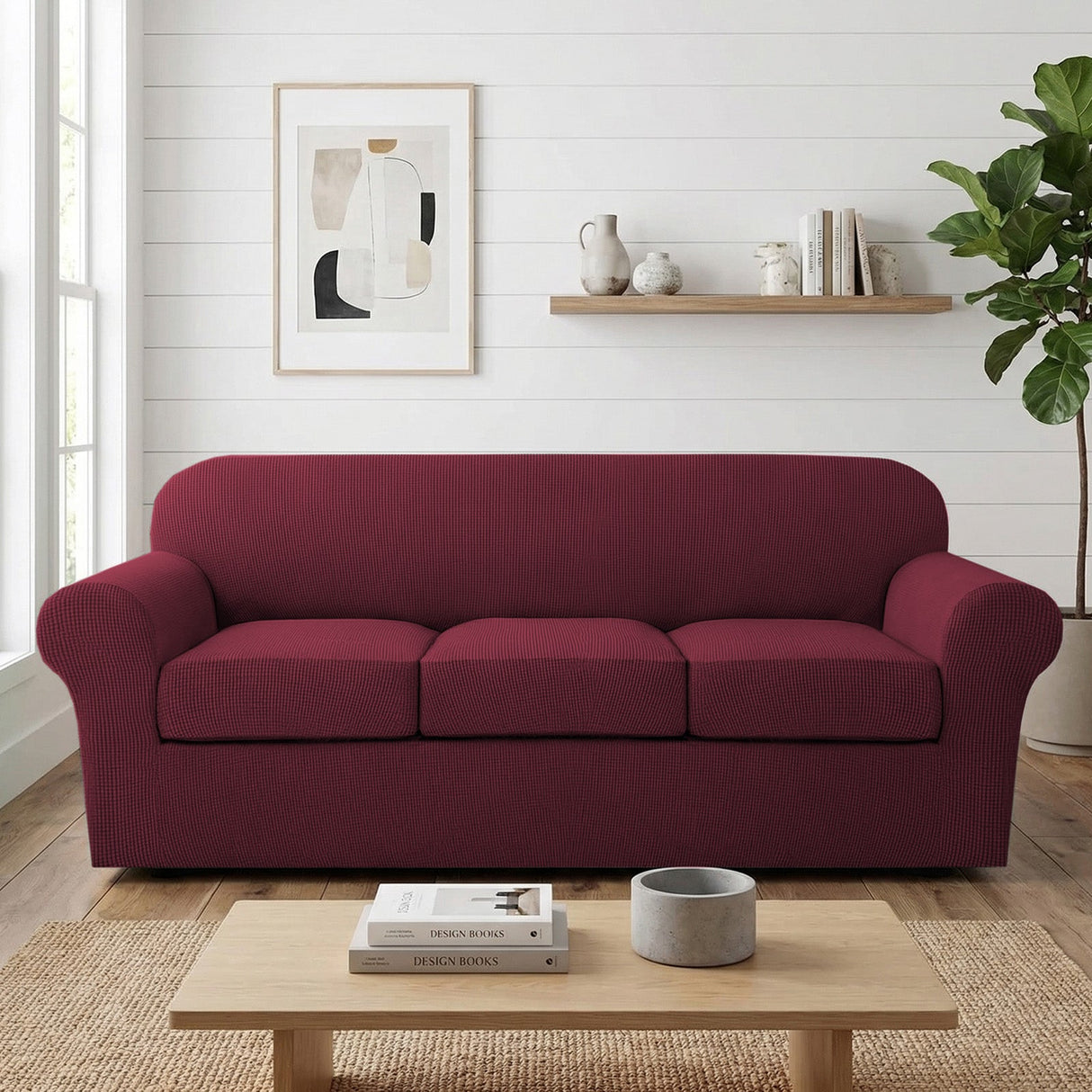 H.Versailtex Stretch Thicker Jacquard Fabric Sofa Slipcover