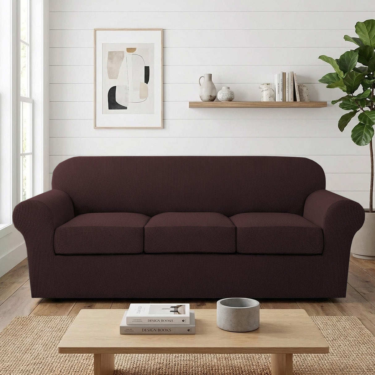 H.Versailtex Stretch Thicker Jacquard Fabric Sofa Slipcover