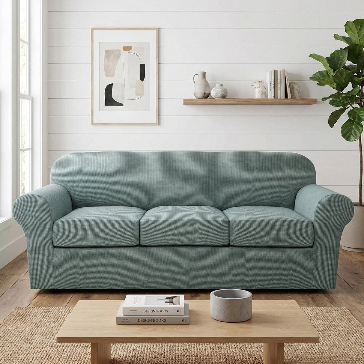 H.Versailtex Stretch Thicker Jacquard Fabric Sofa Slipcover