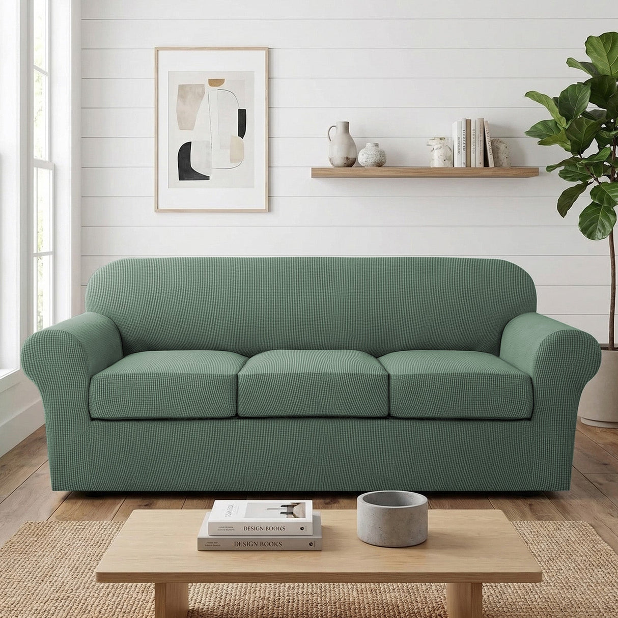 H.Versailtex Stretch Thicker Jacquard Fabric Sofa Slipcover