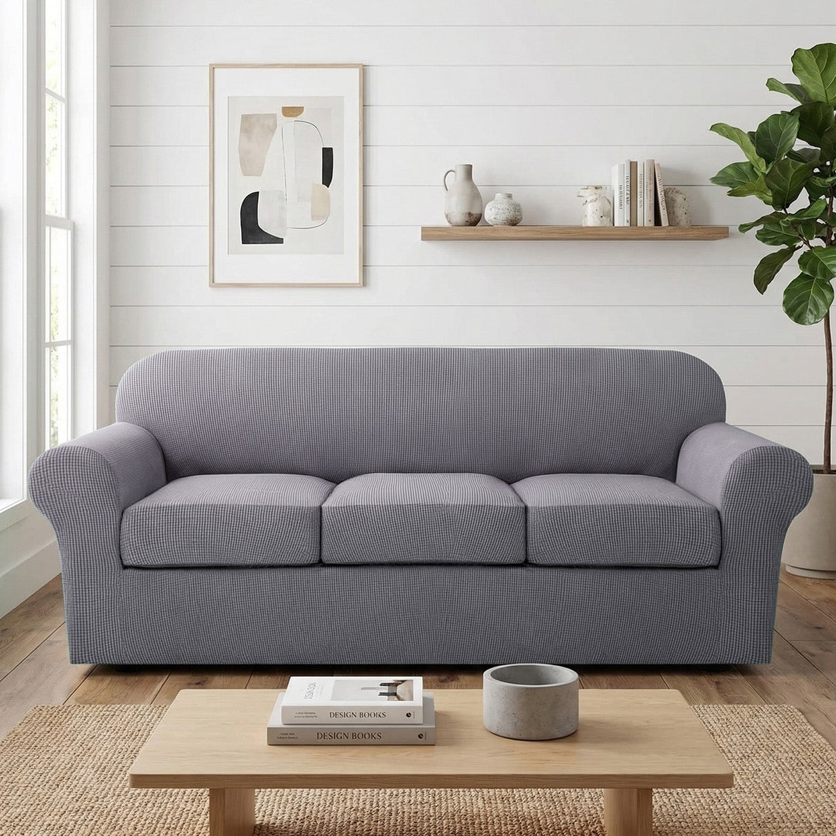 H.Versailtex Stretch Thicker Jacquard Fabric Sofa Slipcover