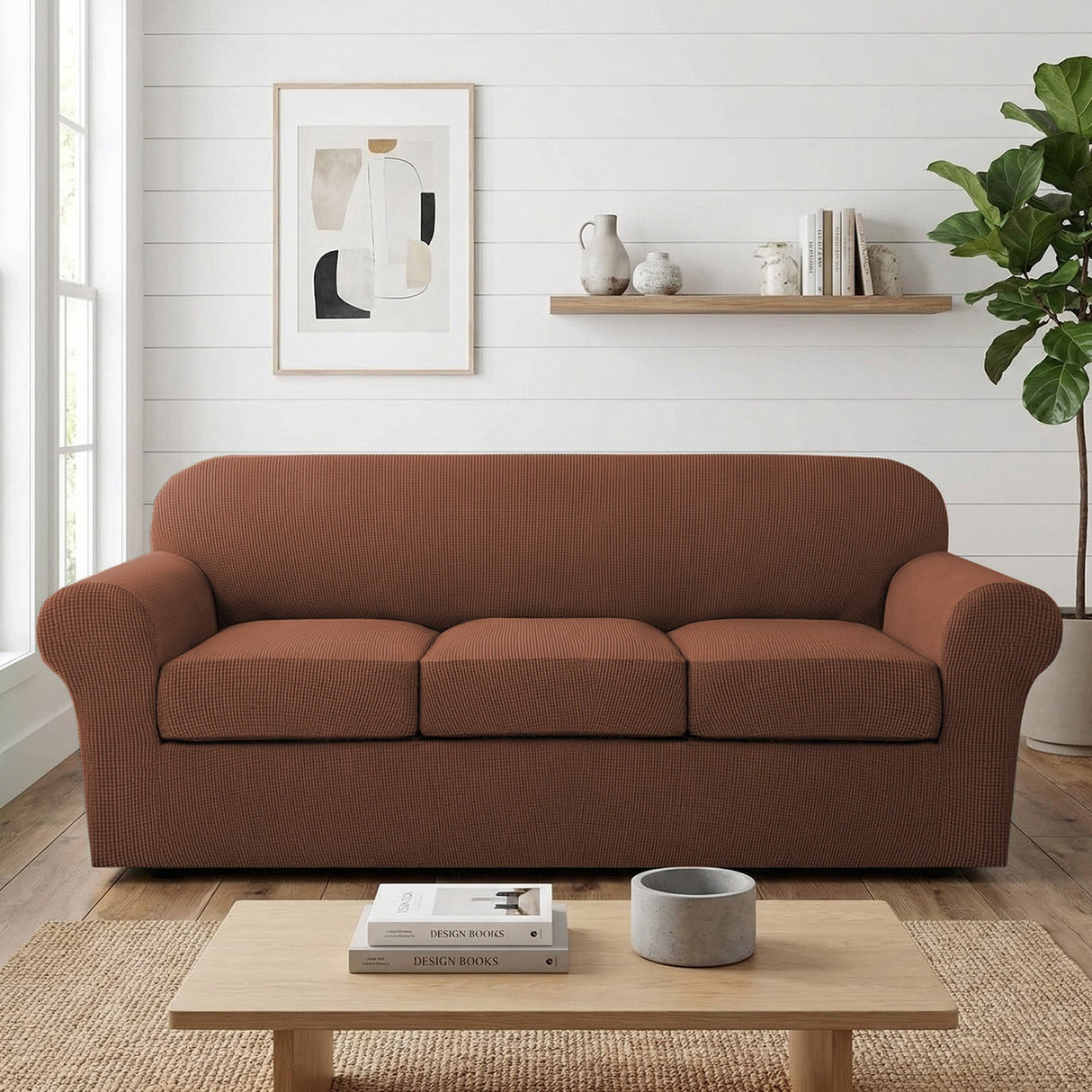 H.Versailtex Stretch Thicker Jacquard Fabric Sofa Slipcover