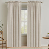 Natural Linen Rod Pocket Curtains Semi Sheer Curtains