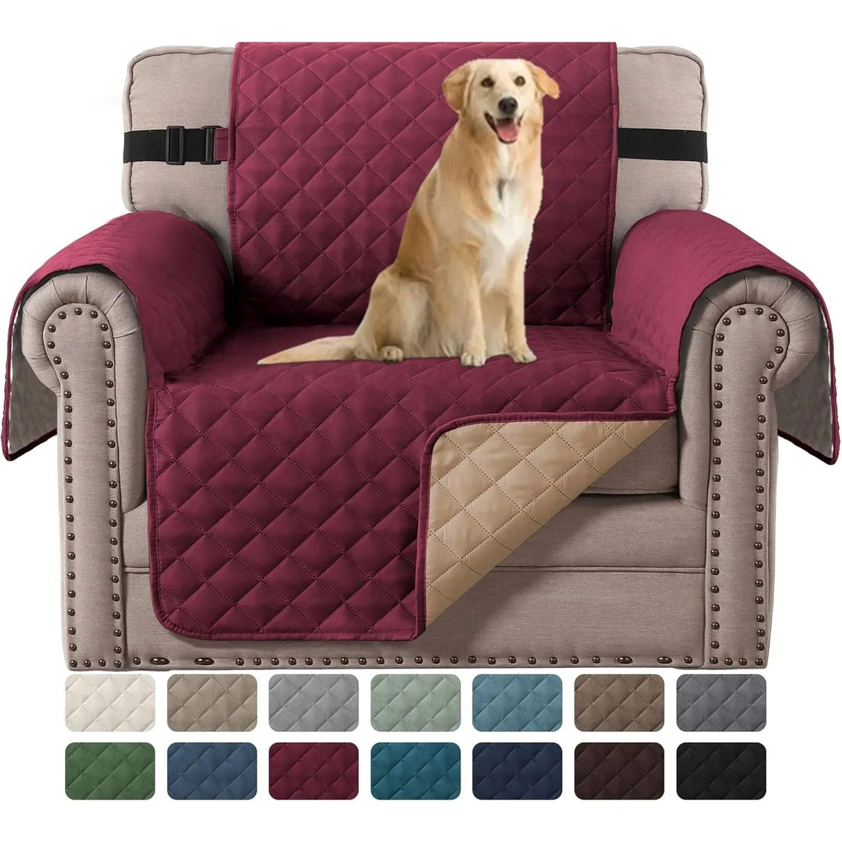H.Versailtex Reversible Sofa Covers Water Repellent Chair Slipcover for Dogs Pets Furniture Protector