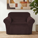 H.Versailtex 1 Piece Stretch Velvet Sofa Covers for Cushion Couch Covers with Non Slip Elastic Bottom