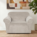 H.Versailtex 1 Piece Stretch Velvet Sofa Covers for Cushion Couch Covers with Non Slip Elastic Bottom