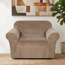 H.Versailtex 1 Piece Stretch Velvet Sofa Covers for Cushion Couch Covers with Non Slip Elastic Bottom