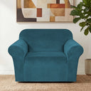 H.Versailtex 1 Piece Stretch Velvet Sofa Covers for Cushion Couch Covers with Non Slip Elastic Bottom
