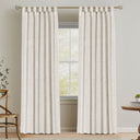 Natural Linen Tab Top Curtains Semi Sheer Curtains