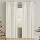 Natural Linen Rod Pocket Curtains Semi Sheer Curtains