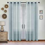 Grommet Semi Sheer Linen Draperies W52“ x L108" Set of 2 Panels