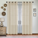 Grommet Semi Sheer Linen Draperies W52“ x L108" Set of 2 Panels