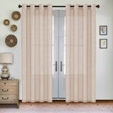 Grommet Semi Sheer Linen Draperies W52“ x L108" Set of 2 Panels