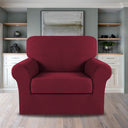 2-Piece Jacquard 1-Seater Chair Slipcover