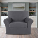 2-Piece Jacquard 1-Seater Chair Slipcover