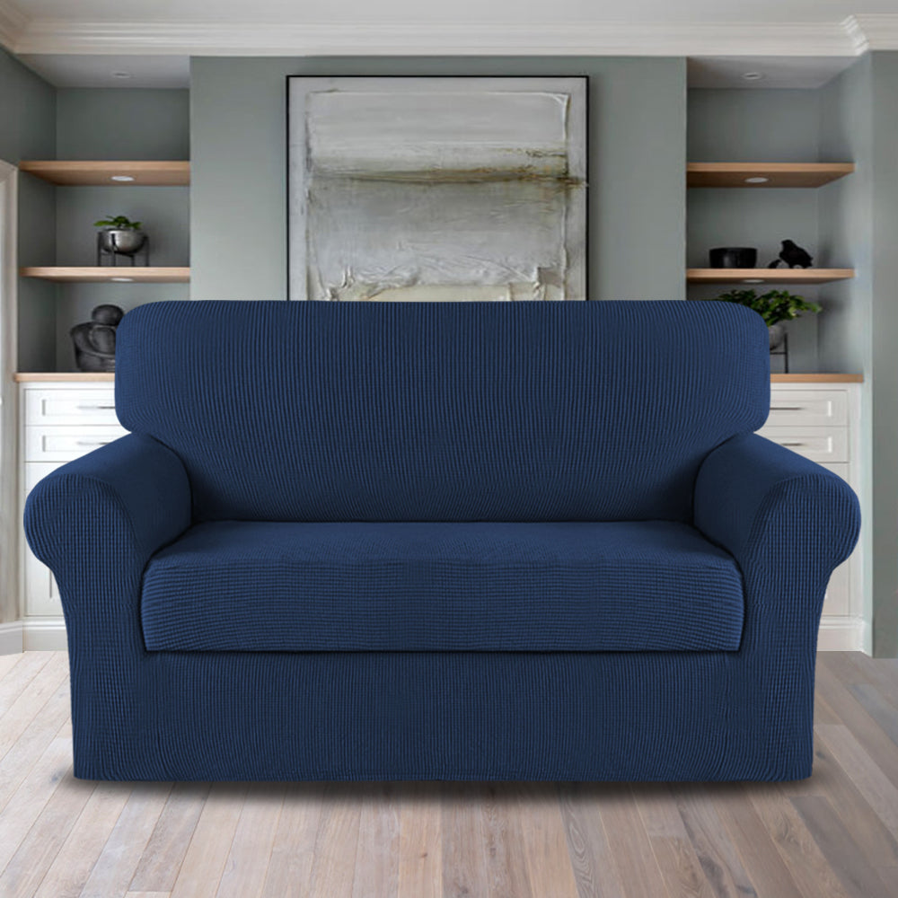 2-Piece Jacquard 2-Seater Loveseat Slipcover