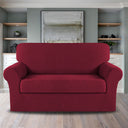 2-Piece Jacquard 2-Seater Loveseat Slipcover