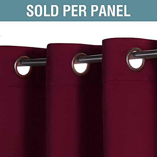 H.VERSAILTEX Blackout Curtain for Living Room Thermal Insulated Window Treatment Curtain Extra Long 54 inch Length Energy Saving Solid Grommet Top Blackout Drape, One Panel, Burgundy Red