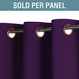 H.VERSAILTEX Blackout Curtain for Living Room Thermal Insulated Window Treatment Curtain Extra Long 54 inch Length Energy Saving Solid Grommet Top Blackout Drape, One Panel, Plum Purple