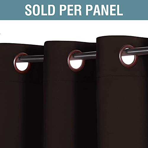 H.VERSAILTEX Blackout Curtain for Living Room Thermal Insulated Window Treatment Curtain Extra Long 54 inch Length Energy Saving Solid Grommet Top Blackout Drape, One Panel, Chocolate Brown