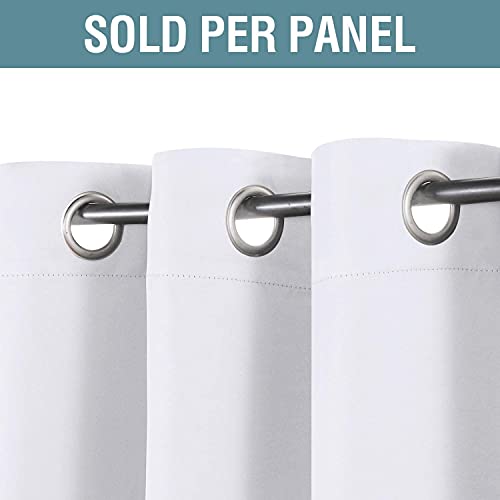 H.VERSAILTEX Pure White Curtain for Living Room Thermal Insulated Window Treatment Curtain Extra Long 54 inch Length Energy Saving Solid Grommet Top Blackout Drape, One Panel