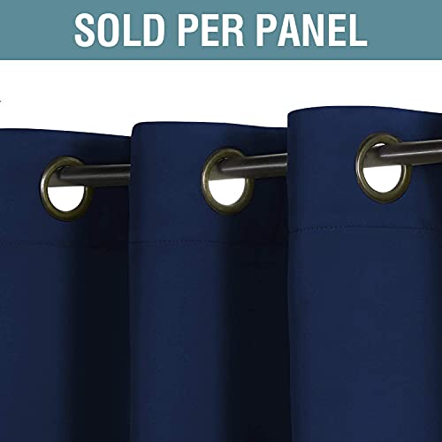 H.VERSAILTEX Blackout Curtain for Living Room Thermal Insulated Window Treatment Curtain Extra Long 45 inch Length Energy Saving Solid Grommet Top Blackout Drape, One Panel, Navy Blue