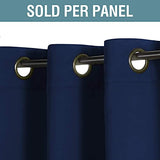 H.VERSAILTEX Blackout Curtain for Living Room Thermal Insulated Window Treatment Curtain Extra Long 45 inch Length Energy Saving Solid Grommet Top Blackout Drape, One Panel, Navy Blue